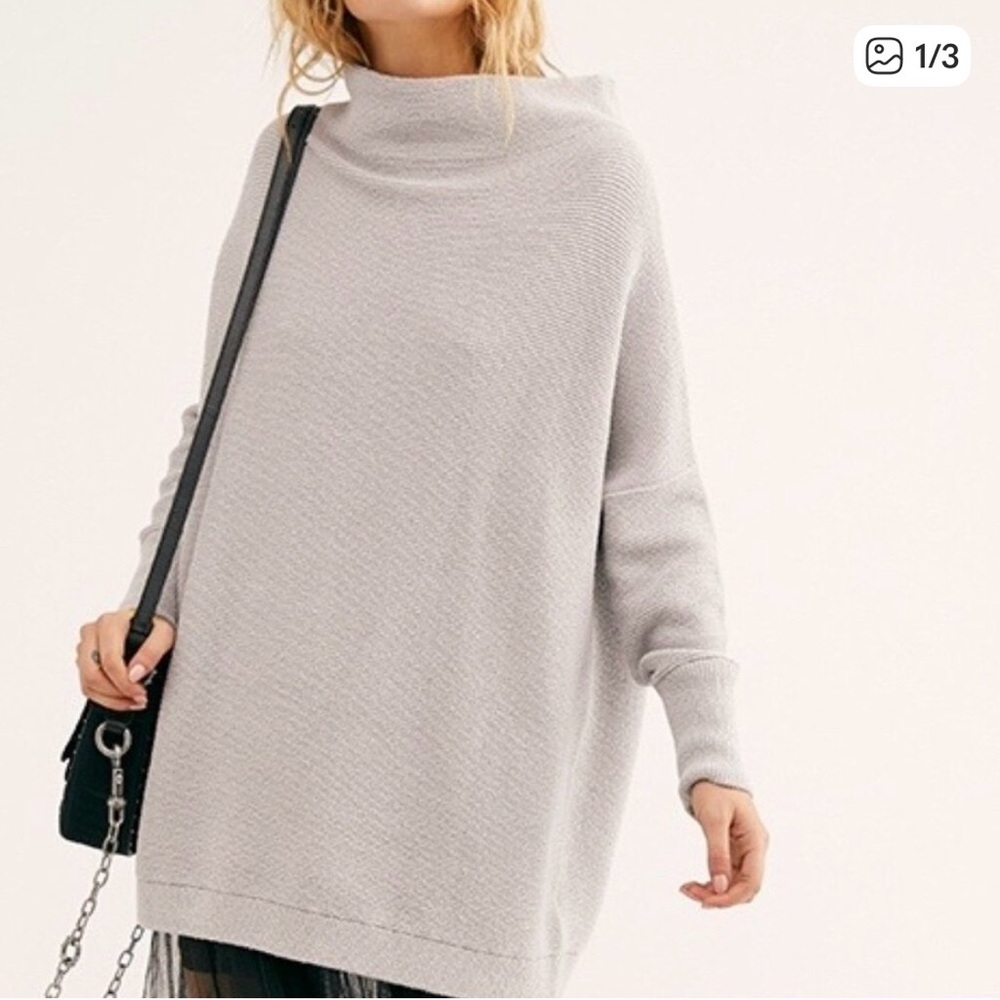 Free People Grey Ottoman Tunic Sweater size Small